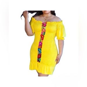 Maribel Mexican Yellow Dress